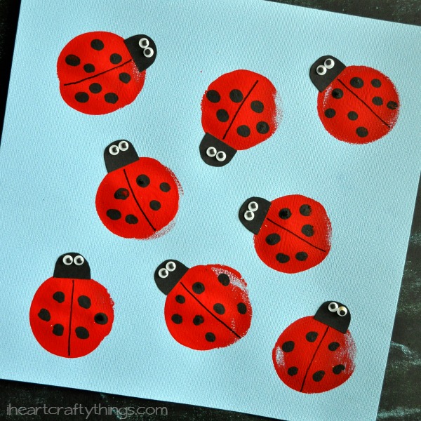 balloon printed ladybug craft for kids