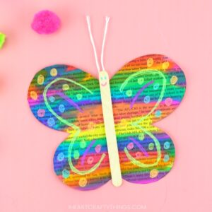 Painted Newspaper Butterfly Craft - I Heart Crafty Things