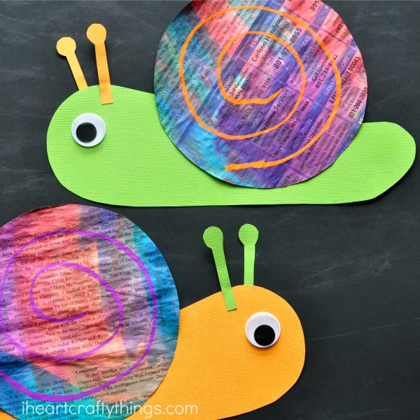 Colorful Newspaper Snail Craft