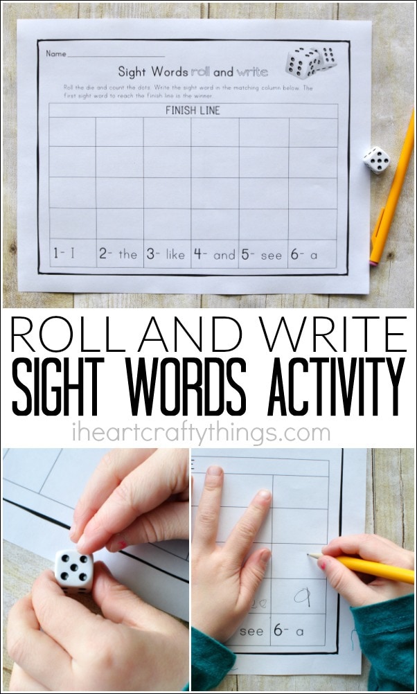 This Roll and Write Sight Words Activity is a fun way for preschoolers to learn their sight words. Customize the printable for any sight words.