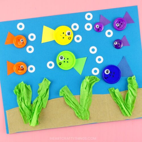 Simple Button Fish Craft For Kids - I Heart Crafty Things