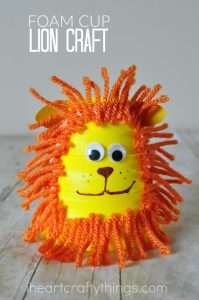 Foam Cup Lion Craft for Kids | I Heart Crafty Things