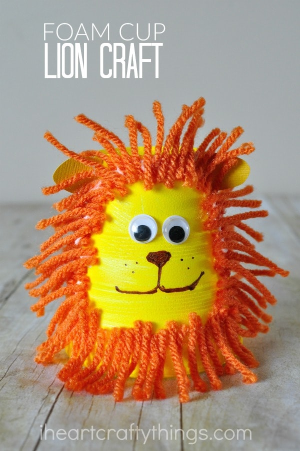 Foam Cup Lion Craft for Kids I Heart Crafty Things