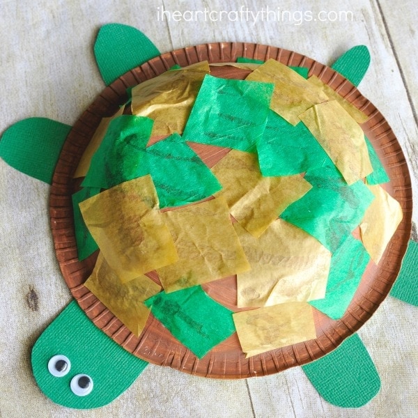 Tissue Paper and Paper Plate Turtle Craft