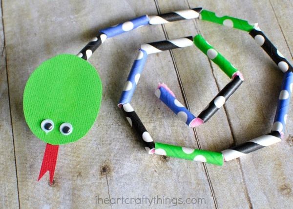 Paper Straw Snake Craft for Kids