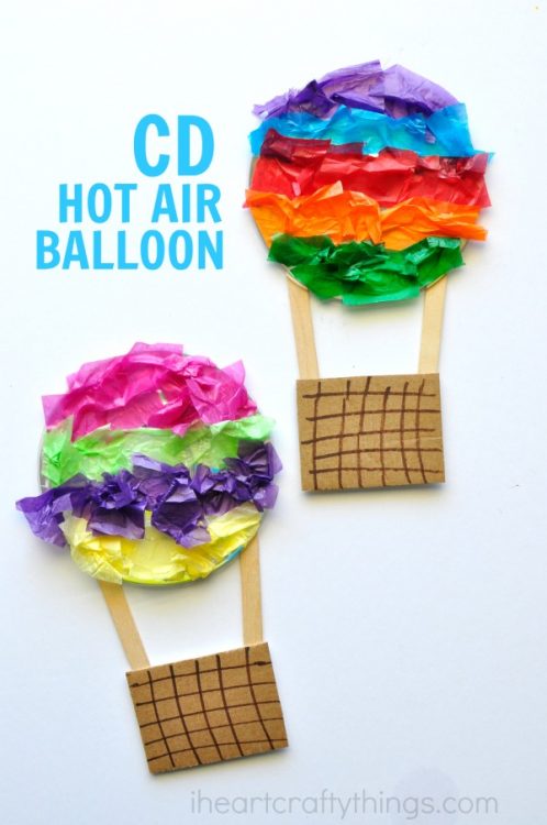 CD Hot Air Balloon Craft - I Heart Crafty Things