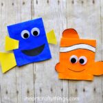 This Finding Dory Craft makes a great family activity after seeing the movie and the Dory and Nemo envelope puppets are so fun for kids for play time.