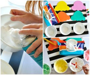 Puffy Paint And Footprint Ice Cream Cone Craft - I Heart Crafty Things