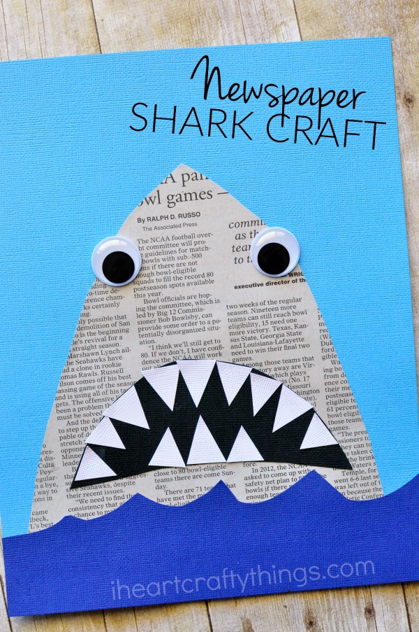 Newspaper Shark Craft For Shark Week NEWSPAPER SHARK CRAFT, 46% OFF