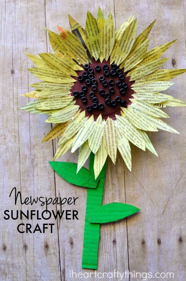 newspaper-sunflower-craft-2