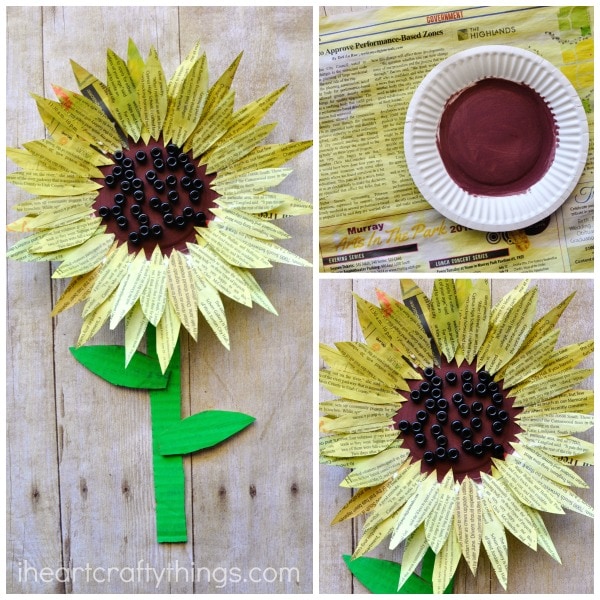 newspaper-sunflower-craft-3