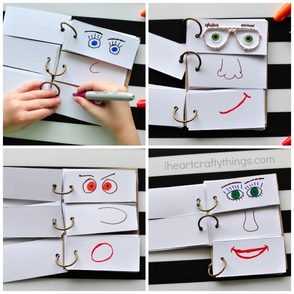 DIY Funny Face Flip Book - I Heart Crafty Things