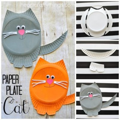 Paper Plate Cat Craft - I Heart Crafty Things