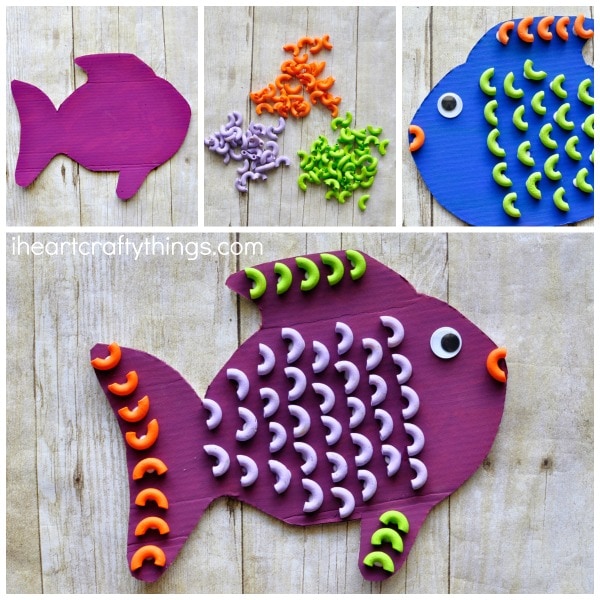 Colorful Pasta Fish Craft - I Heart Crafty Things