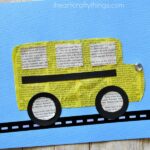 This painted newspaper school bus craft is a simple and fun back to school craft for kids and is perfect for preschoolers and Kindergartners who are excited to be starting school this year.