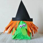 This stuffed paper bag witch craft makes a fun Halloween kids craft, fall craft for kids, preschool Halloween craft and elementary age Halloween craft.