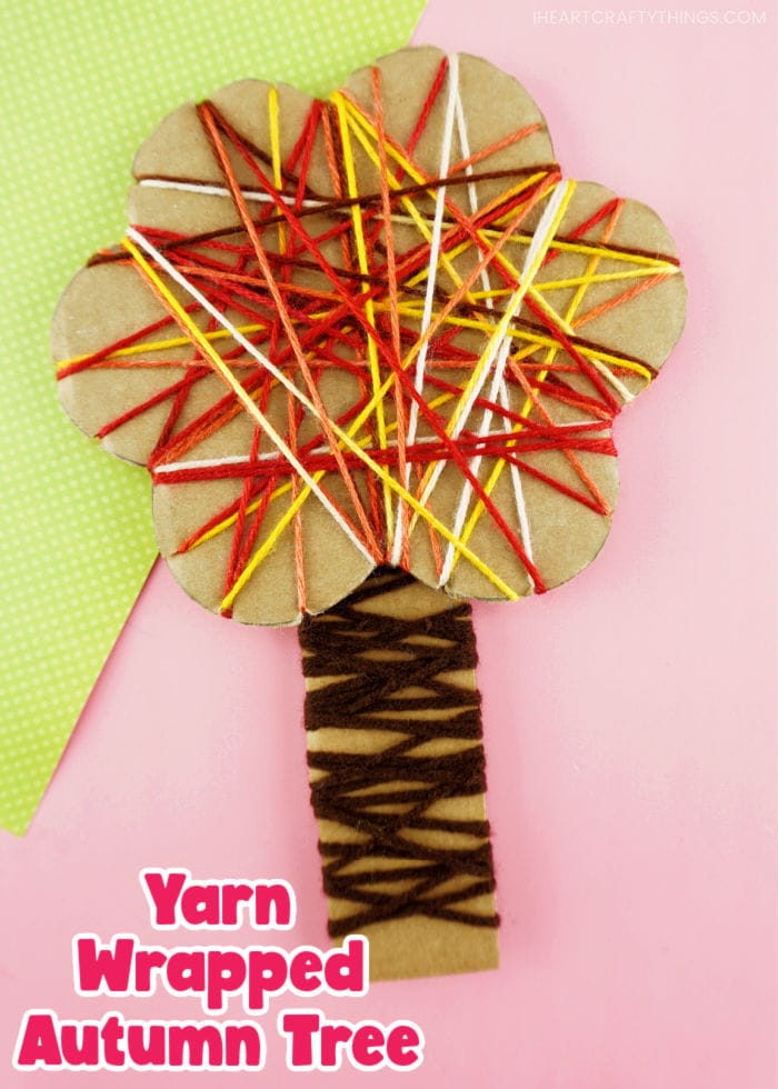 yarn wrapped fall tree PIN