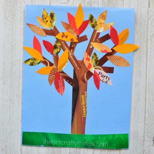 Colorful Magazine Fall Tree Craft - I Heart Crafty Things