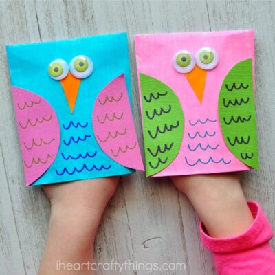 Adorable Envelope Owl Craft Puppets - I Heart Crafty Things