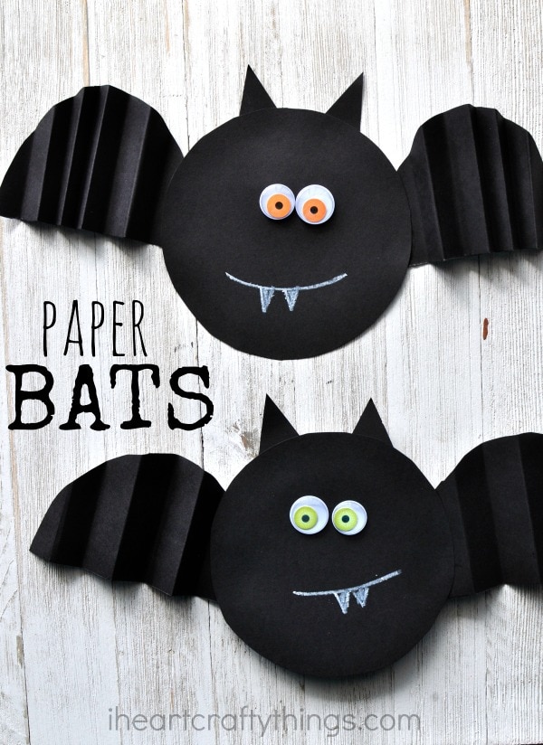 Simple Accordion Fold Paper Bat Craft I Heart Crafty Things