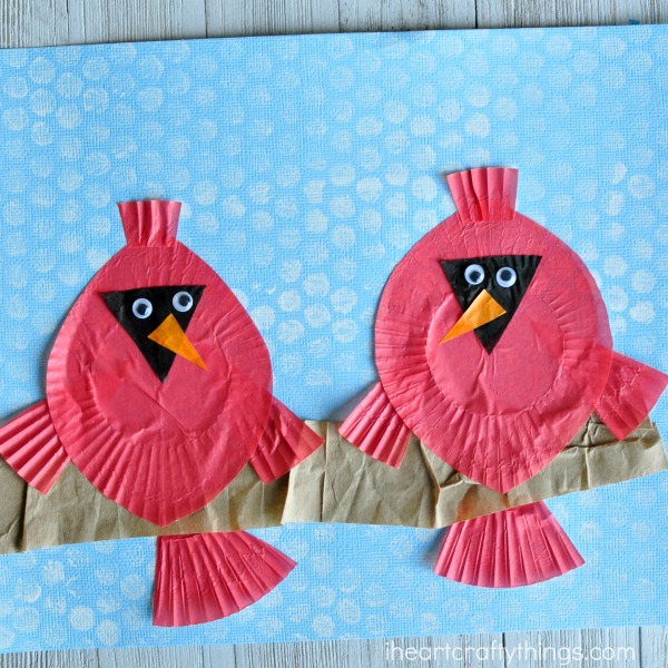 cupcake liner cardinal craft