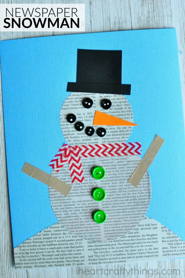 newspaper snowman craft 2