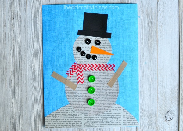 newspaper snowman craft 3