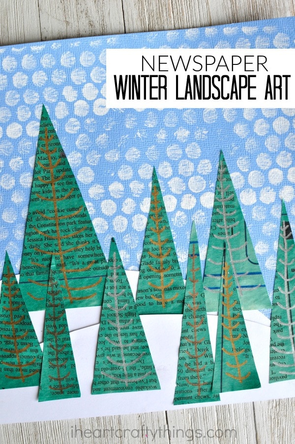 newspaper winter landscape art 5