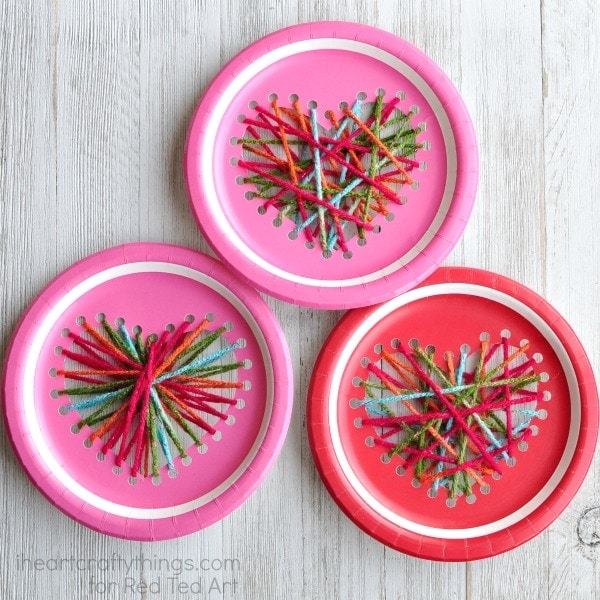 paper plate heart craft