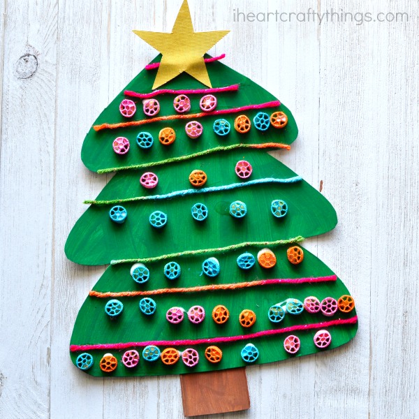 pasta-christmas-tree-craft