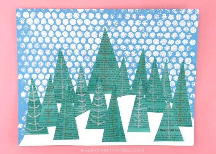 winter landscape art project for kids 5