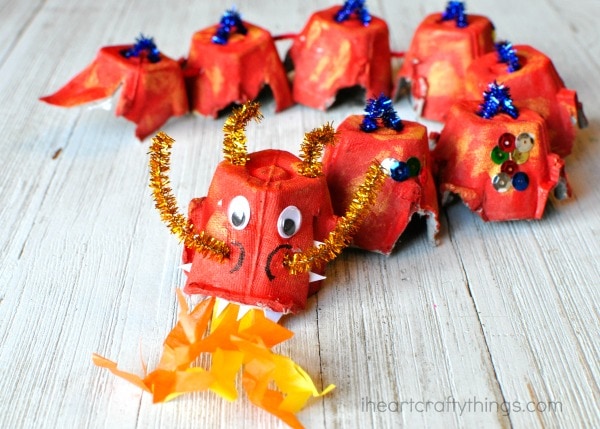 egg carton dragon craft 4