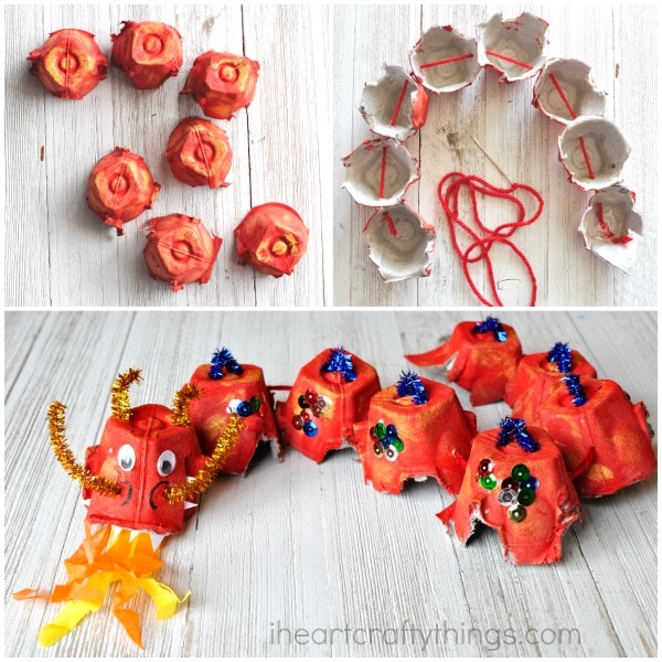 How To Make An Egg Carton Dragon Craft - I Heart Crafty Things