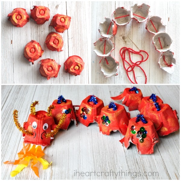 egg carton dragon craft 5