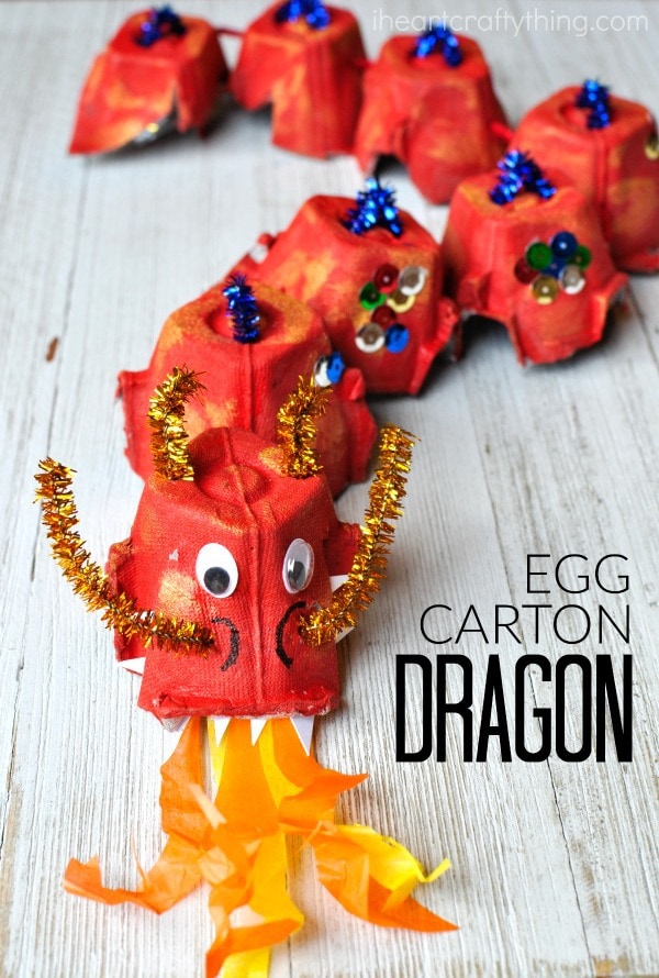 egg carton dragon craft