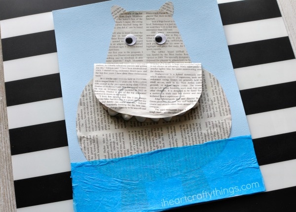 newspaper hippopotamus craft 4