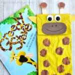 This paper bag giraffe craft makes a great book-inspired craft. Kids can play with their craft as a puppet after making it. Fun preschool craft.