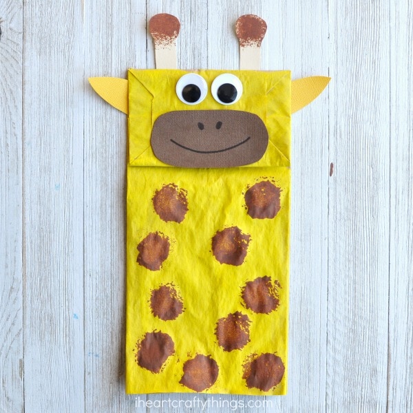 giraffe puppet paper bag