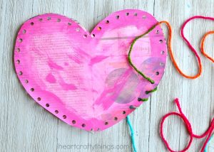 Painted Newspaper Puffy Heart Craft - I Heart Crafty Things