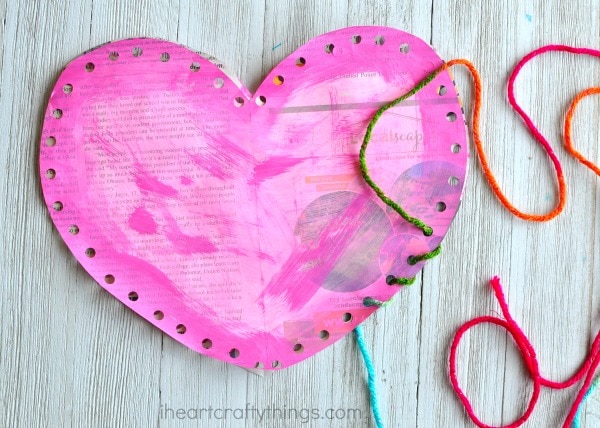 puffy newspaper heart craft 3