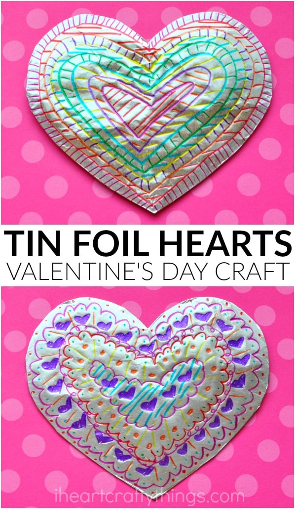 tin foil hearts valentines day craft