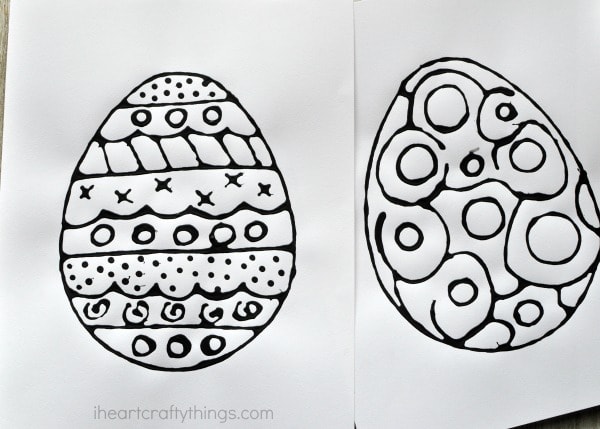 black glue watercolor easter egg art 3