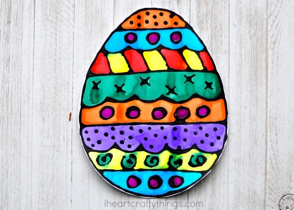 black glue watercolor easter egg art 5