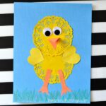 Use paper doilies to make this simple and cute doily chick craft. Fun spring kids craft, Easter crafts for kids and easy preschool craft.