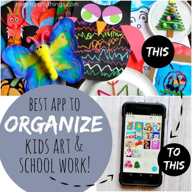 Using the Keepy app is a great tip for how to organize kids artwork and school work. Now you can keep a digital copy of kids artwork and make a photo book to keep the memories forever.