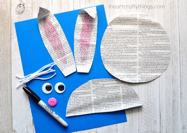 newspaper bunny craft 2