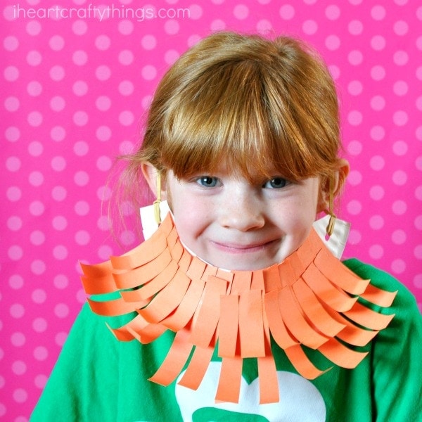 paper plate leprechaun beard craft 2