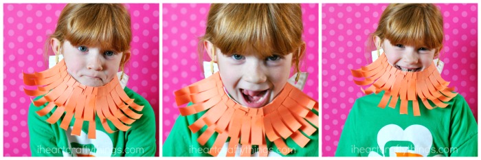 paper plate leprechaun beard craft 9