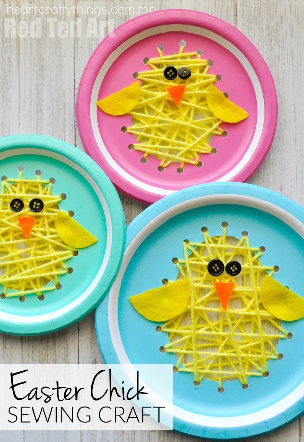 Ongekend Paper Plate Sewing Easter Chick Craft AP-35