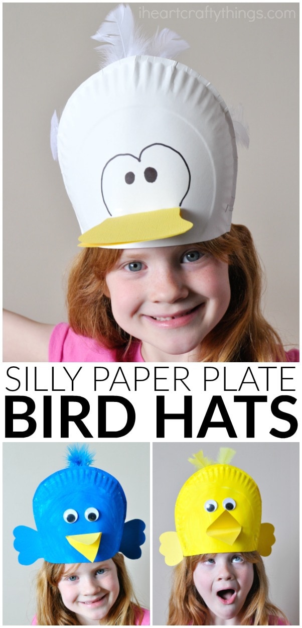 paper plate bird hats